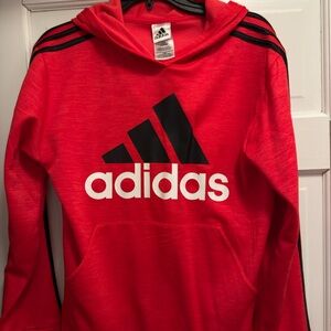 Adidas Scarlet Hoodie with Ebony Accents